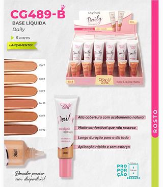 Base liquido efeito matte cor B /24pcs City Girls