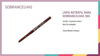 Lapis de sobrancelhas chanfrado retrátil cor:Castanho-Claro /24unid (L5218) Luisance