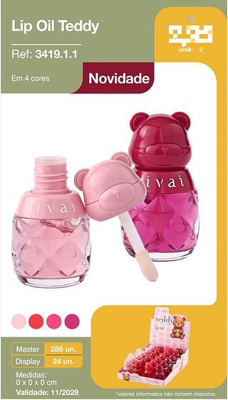 Lip oil teddy c/24pcs VIVAI