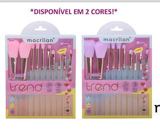 Kit com 10 Pincéis trend (roxo e rosa) /12pcts Macrilan