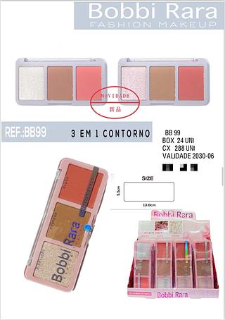 Paleta de contorno blush e iluminador c/24pcs BOBBI RARA