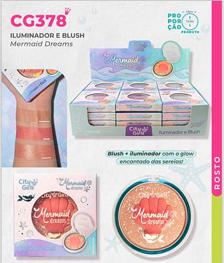 Iluminador e Blush Mermaid c/24pçs City Girls