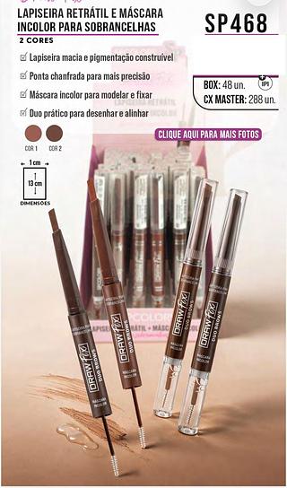 Lapis retratil + mascara incolor para sobrancelhas /48pcs SP-COLORS