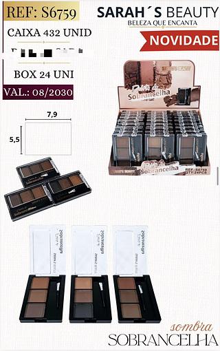 Sombra para sobrancelhas c/24pcs Sarah´s Beauty