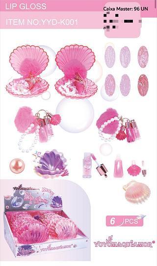 Lip Gloss Concha c/6pçs Yoyo Maquiagem