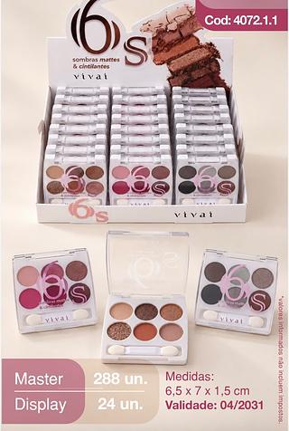 Paleta de Sombras 6S/ 24pçs VIVAI