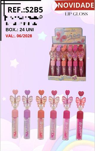 Lip Gloss Borboleta c/24pçs Sarah´s Beauty
