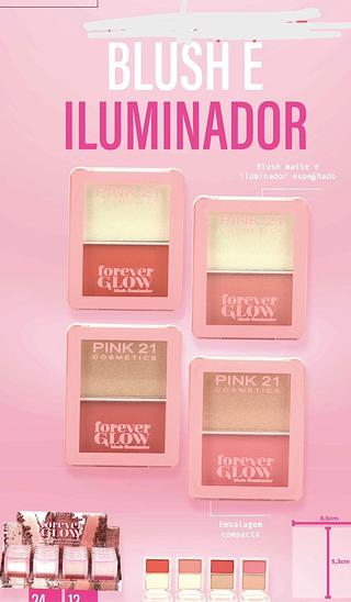 Blush e Iluminador Forever Glow/ 24pçs (CS3643) Pink21