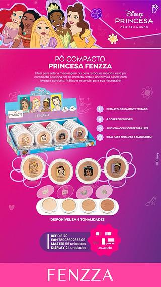 Po compacto princesa c/24pcs FENZZA