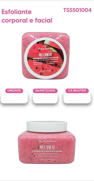 Esfoliante Corporal e Facial melancia/dz 200g TOQUE SPECIAL