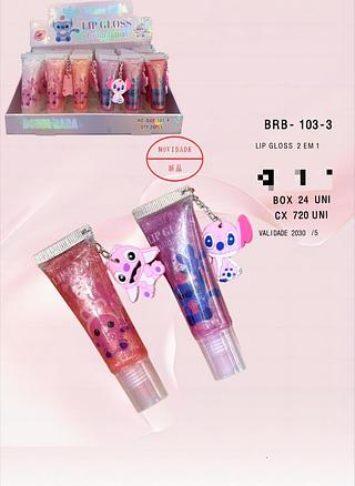 Lip Gloss 3 em 1 c/24pçs Bobbi Rara