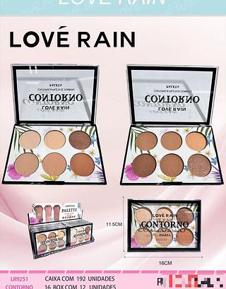Paleta de Sombras e Contorno c/12pçs Love Rain