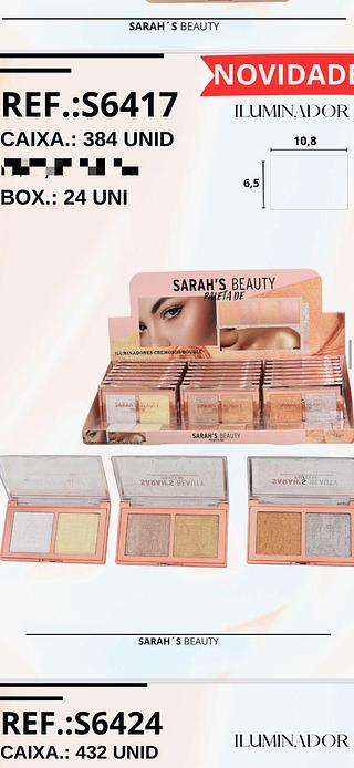 Duo Iluminador c/24pcs Sarah´s Beauty