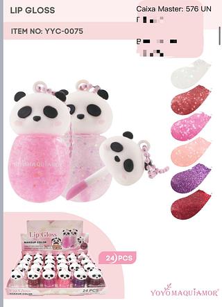 Lip Gloss Panda c/24pçs Yoyo Maquiagem