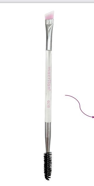 Pincel chanfrado+escova para sobrancelhas Let's Glam/12pçs (GL10) Macrilan