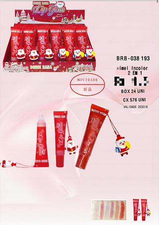 Lip Gloss Natalino 2 em 1 c/24pçs Bobbi Rara