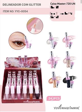 Delineador com Glitter /24pcs YOYO MAQUIAMOR