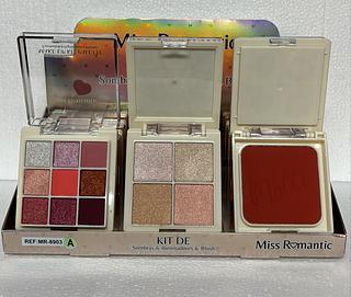Kit De Sombras Iluminador E Blush c/12pcs Miss Romantic