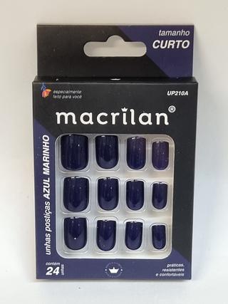 Unha posticas azul marinho Curto Macrilan C/12pcs