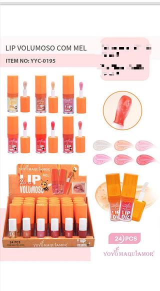 Lip volumoso com mel /24pcs Yoyo maquiagem