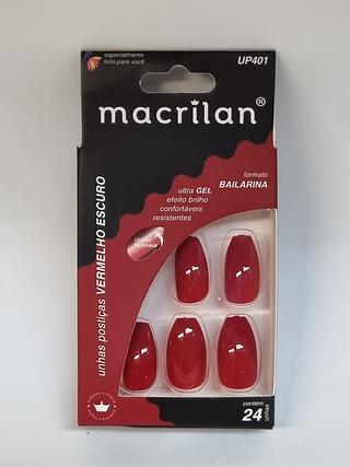 Unha posticas vermelho escuro Bailarina Macrilan C/12pcs UP401