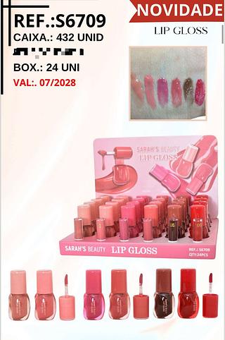 Lip Gloss c/24pçs Sarah´s Beauty