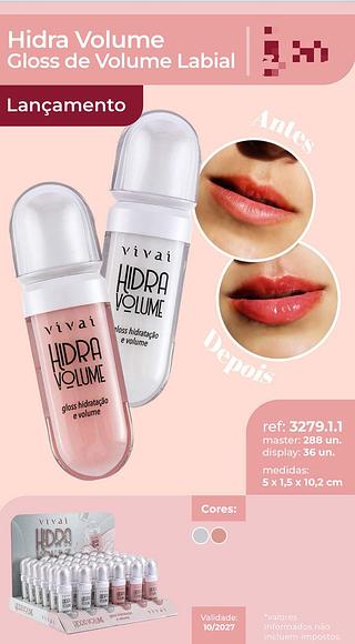 Gloss Hidratação e Volume /36pçs Vivai