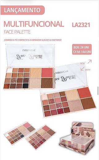 Paleta de sombras e blush e iluminador e contorno c/24pcs LABRANCHE