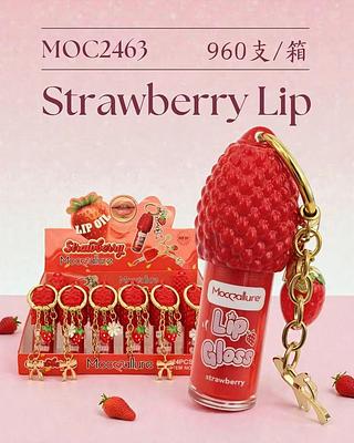 Lip oil morango com chaveiro c/24pcs mocoallure