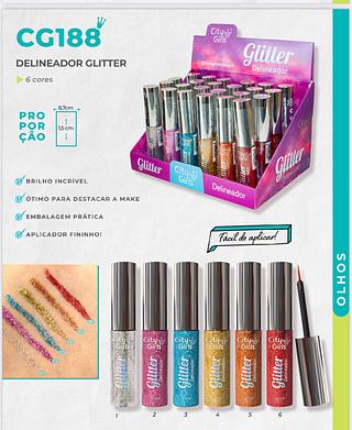 Delineador com Glitter /24pcs City Girls