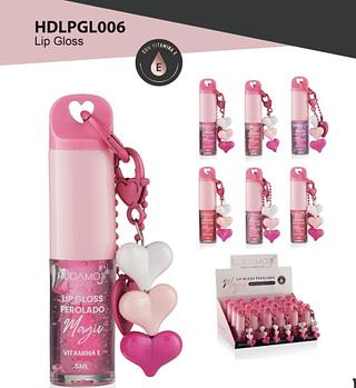 Lip Gloss Pingente Coração c/24pçs Hudamoji