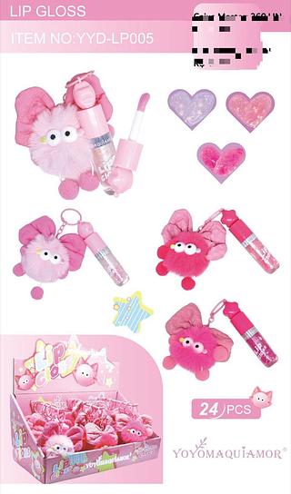 Lip gloss com chaveiro C/24pcs YOYO MAQUIAMOR