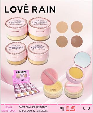Pó Matte 2 em 1 (Loose Powder) c/12pçs Love Rain