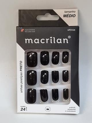 Unha posticas preto Medio Macrilan C/12pcs UP315A