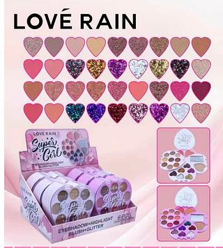 Kit sombra c/6pcs LOVE RAIN