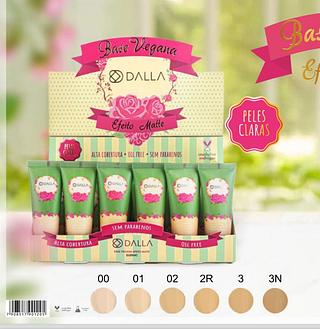 Base liquido matte vegana cor claras /36pcs DALLA