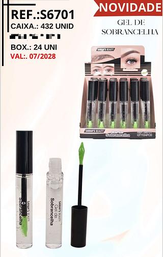 Gel de Sobrancelha c/24pçs Sarah´s Beauty