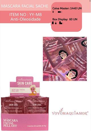 Mascara facial sache ANTI-OLEOSIDADE c/60pcs YOYO MAQUIAMOR