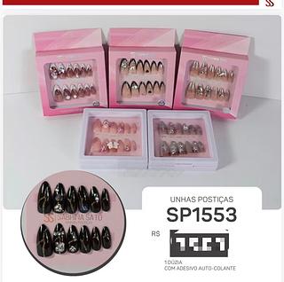 Unha posticas com adesivo auto colante /12pcs Sabrina Sato