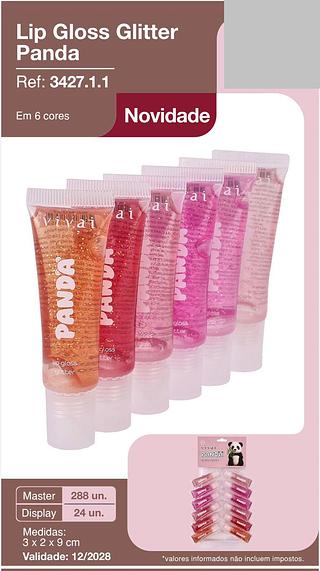 Lip gloss glitter panda 12+ /24pcs VIVAI
