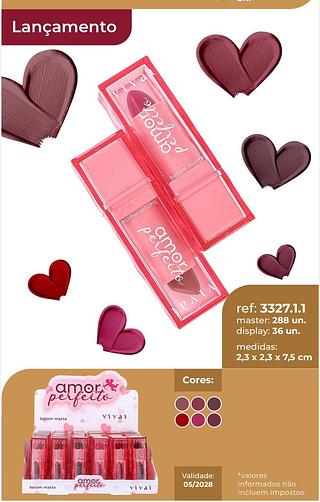 Batom matte amor perfeito /36pcs Vivai