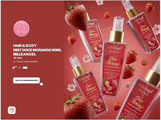 Hair e Body mist Dece morango 80ml C/18PCS BELLE ANGEL