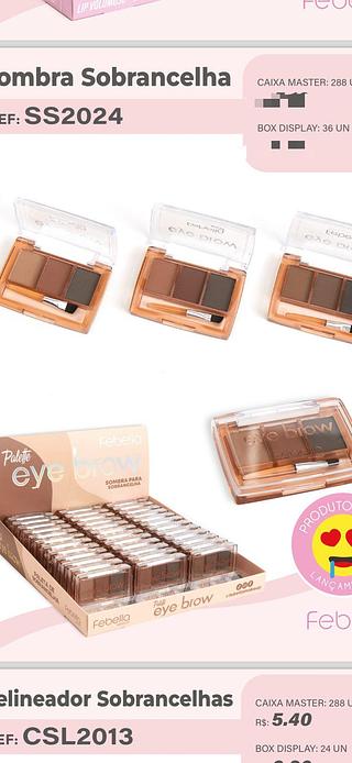 Sombra para sobrancelhas c/36pcs FEBELLA