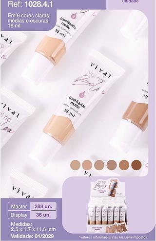 Base Líquida Matte cobertura média /36pcs Vivai