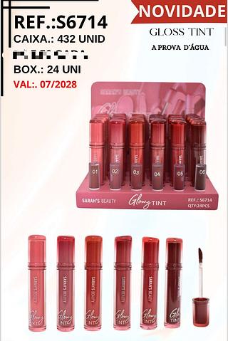 Gloss Tint A Prova D´água c/24pçs Sarah´s Beauty