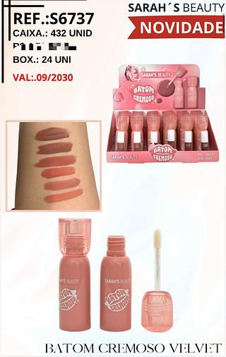 Batom cremoso velvet C/24pcs SARAH'S BEAUTY