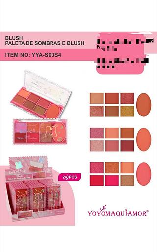 Paleta de sombras e blush /24pcs Yoyo maquiagem