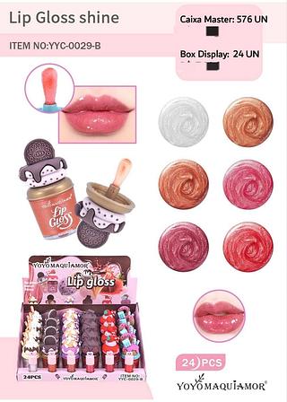 Lip/Gloss shine c/24pcs YOYO MAQUIAMOR