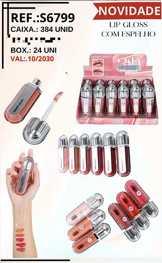 Lip gloss com espelho /24pcs Sarahs beauty