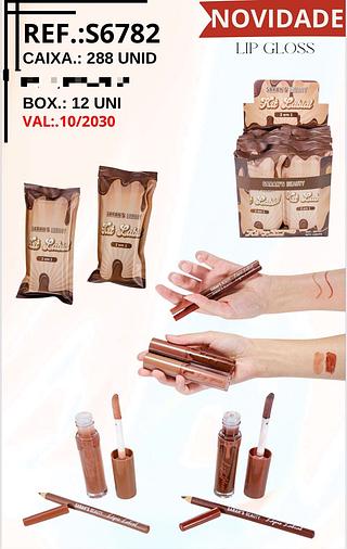 Lip Gloss 2 em 1 c/12pçs Sarah´s Beauty